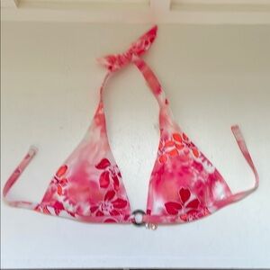 Malibu Pink and White Bikini Top